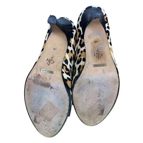 Cole Haan x Nike Air  Calf Skin Leopard Print Peep Toe High Heel Pumps- Size 8B - Picture 7 of 10
